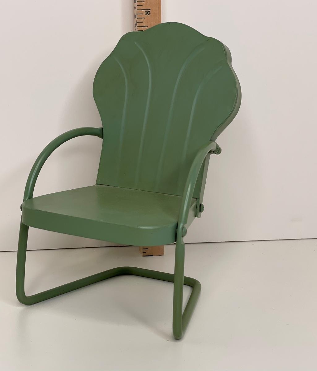 Miniature green vintage outdoor chair estatesales