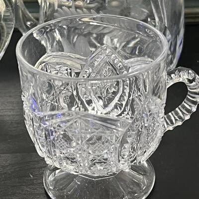 Nice lot of Crystal Cups, Sugar and Creamer Bowls
