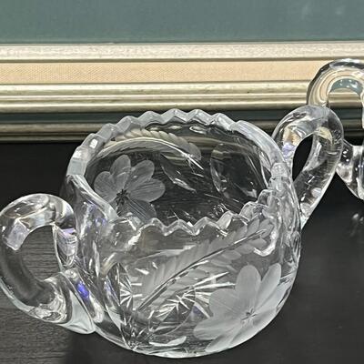 Nice lot of Crystal Cups, Sugar and Creamer Bowls