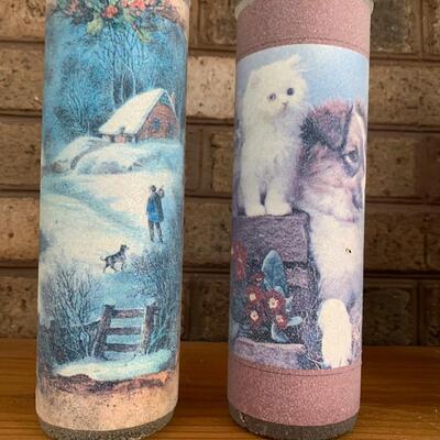 Vintage Frost Christmas & Kittens Candles