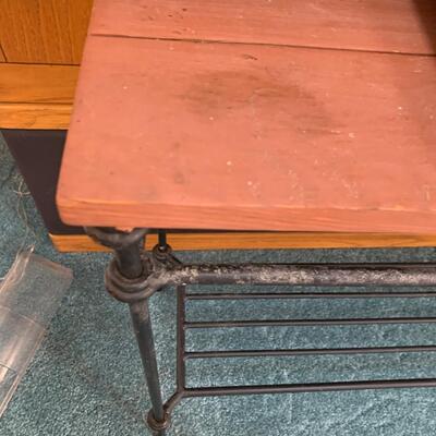 Wood / Wrought Iron TV Plant Office Stand Table