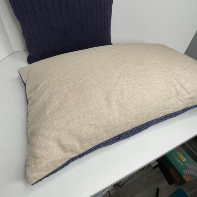 2 Navy Blue Pillows with Inserts