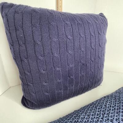 2 Navy Blue Pillows with Inserts