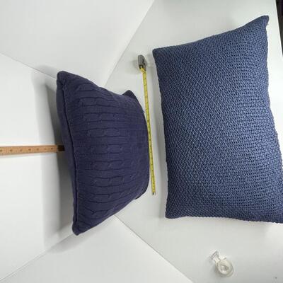 2 Navy Blue Pillows with Inserts