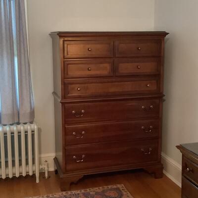 Lot. F - 1135. Vintage Sumter Cabinet Co. Glass-top Chest on Chest