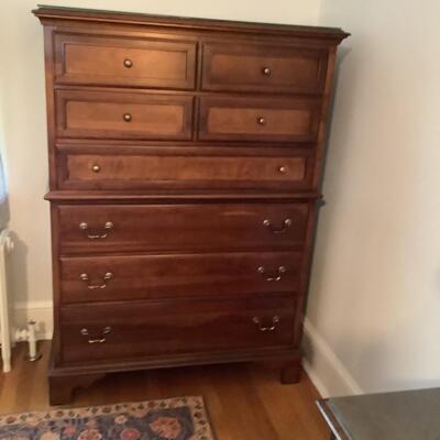 Lot. F - 1135. Vintage Sumter Cabinet Co. Glass-top Chest on Chest