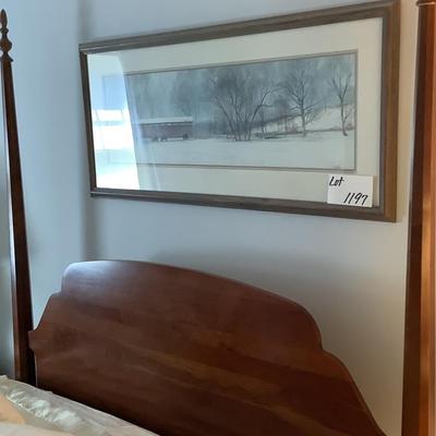 Lot. F - 1138. Vintage Cherry Queen Four Post Bed