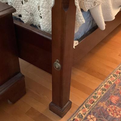 Lot. F - 1138. Vintage Cherry Queen Four Post Bed