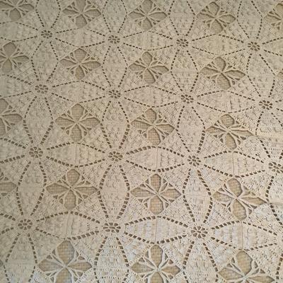 Lot. F - 1142. Antique Hand Crochet Popcorn Bedspread