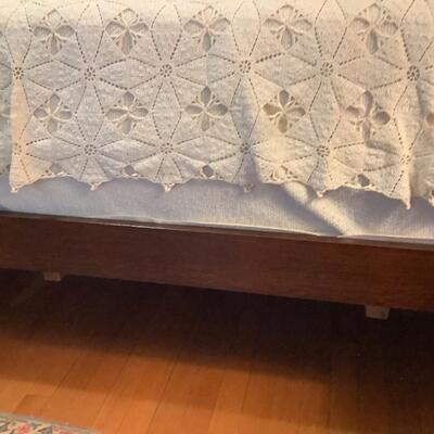 Lot. F - 1142. Antique Hand Crochet Popcorn Bedspread