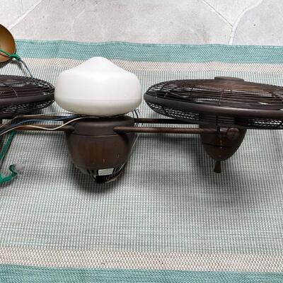 Bronze outdoor double fan and light