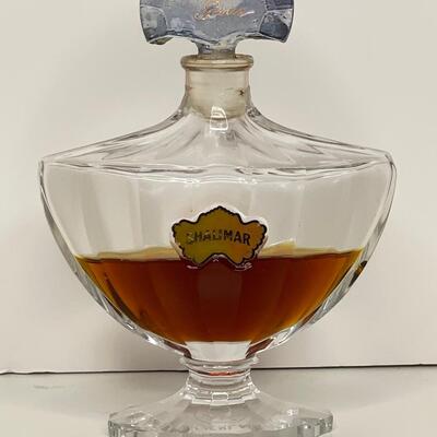 Vintage Shalimar Perfume crystal bottle and cologne