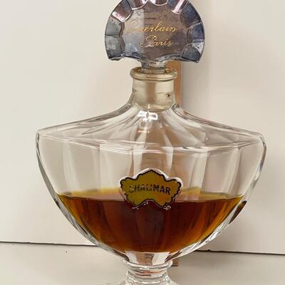 Vintage Shalimar Perfume crystal bottle and cologne