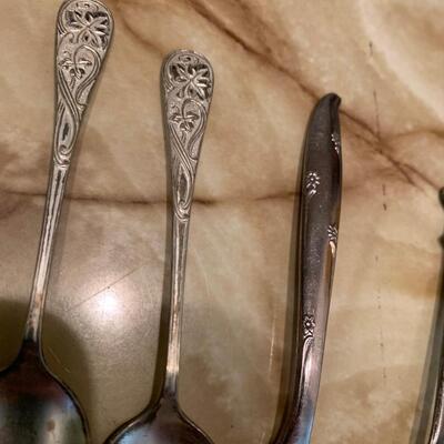 Antique Travel Spoon Silver Plate Spoons Including Rolex