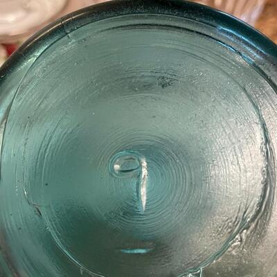 Three Vintage Blue Ball Mason Jars and One Vintage Atlas Blue Mason Jars