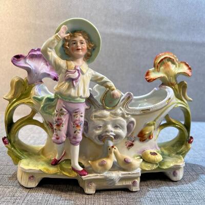 Boy at the Well Meissen Bowl or Vase