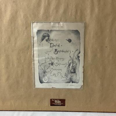 A1016 Vintage Village Scene Signed Etching