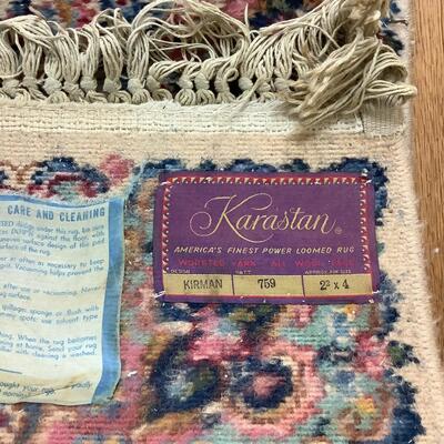A1022 Vintage Karastan Kirman Wool Rug 2'4" x 4'