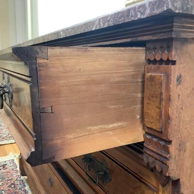 A1023 Victorian Eastlake Marble Top Dresser