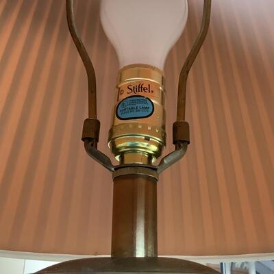A1025 Vintage Stiffel Pottery Brass Lamp
