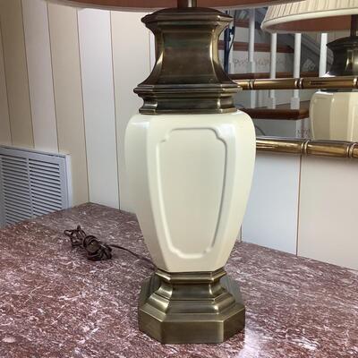 A1025 Vintage Stiffel Pottery Brass Lamp