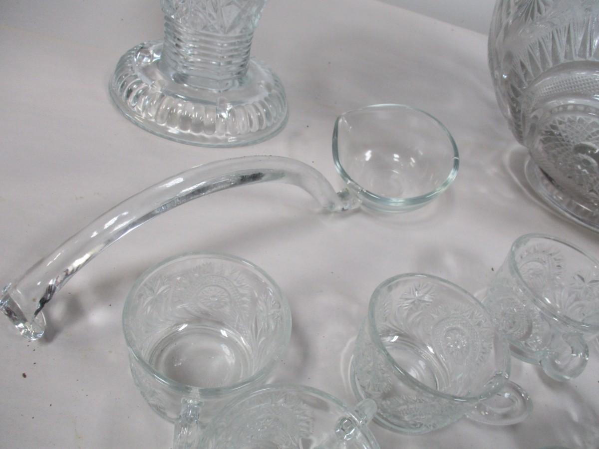 Punch Bowls With Glasses & Ladle