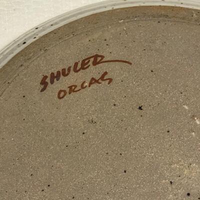Three Vintage Stoneware Plates