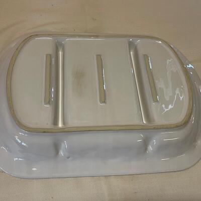 Vintage Raised Fruit Design Three Section Serving Platter