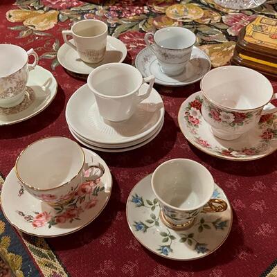 Seven Piece Set of Vintage Demitasse Cups and Saucers