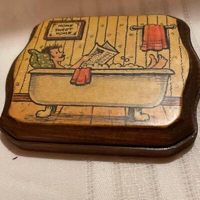 Cute Wood Bathroom Plaques