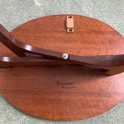 L1042 Pair of Vintage MCM Wooden Oval Folding Tables