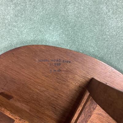 L1042 Pair of Vintage MCM Wooden Oval Folding Tables