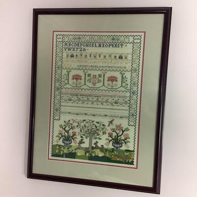 L1043 Large Williamsburg "The Chase " Cross stitch Sampler