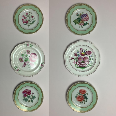 L1045 Set of 6 Decorative Italian and Andrea Sadek Wall plates