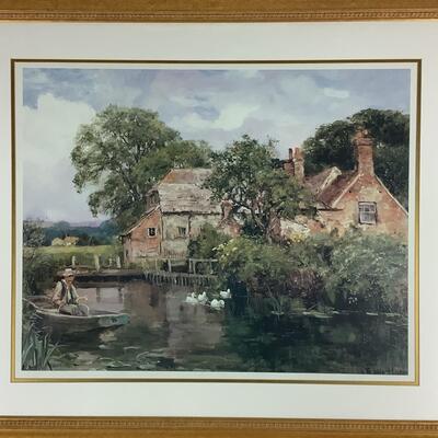 L1046 Large Framed Print "Fishing on Quiet Backwater" by Henry John Yeendking