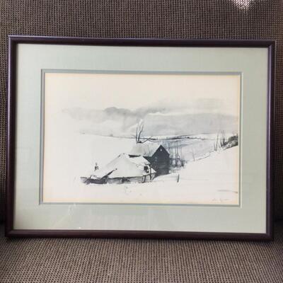 B1051 Framed Andrew Wyeth 