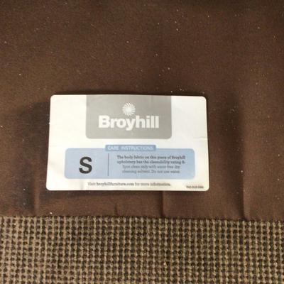 B1076 Broyhill Three Cushion Brown Sofa