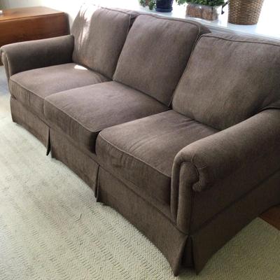 B1076 Broyhill Three Cushion Brown Sofa