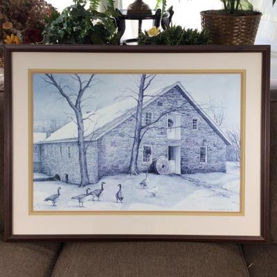 B1077 "The Daily Beggars' Holiday Geese Print by Dan Campanelli