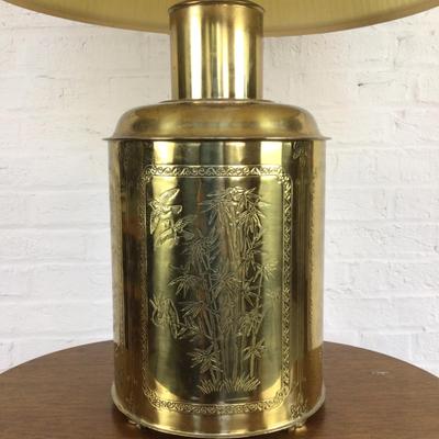 B1078 Vintage Stamped Brass Tea Tin Lamp