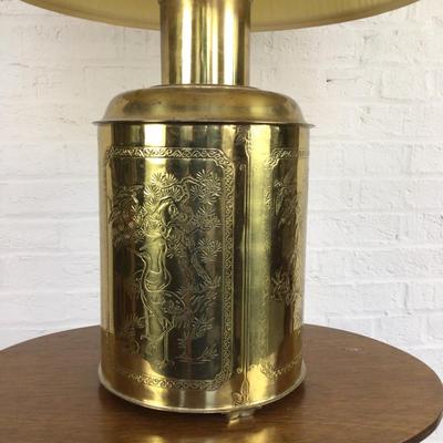 B1078 Vintage Stamped Brass Tea Tin Lamp