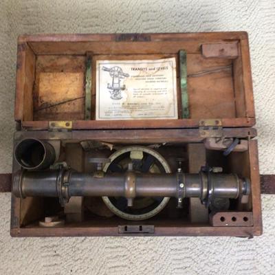 L1081 Antique Queen & Co Philadelphia Brass Transit with Box and Stand