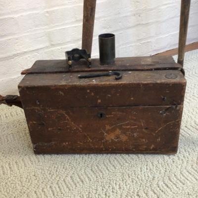 L1081 Antique Queen & Co Philadelphia Brass Transit with Box and Stand