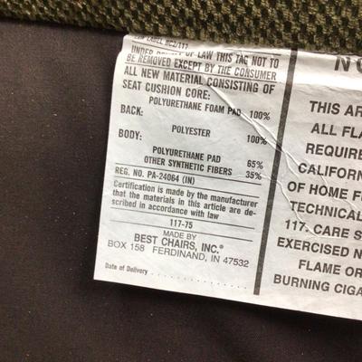 B1083 Green Upholstered Club Arm Chair