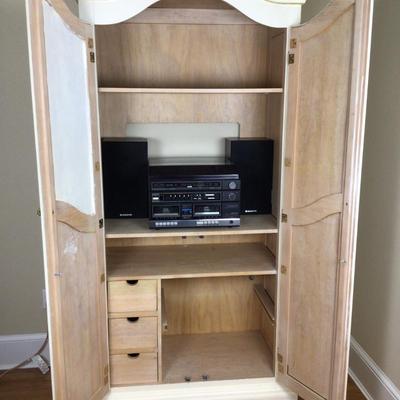 B1088 Large White Painted Armoire Wardrobe