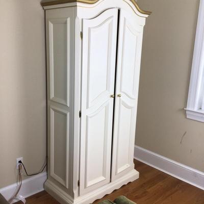 B1088 Large White Painted Armoire Wardrobe