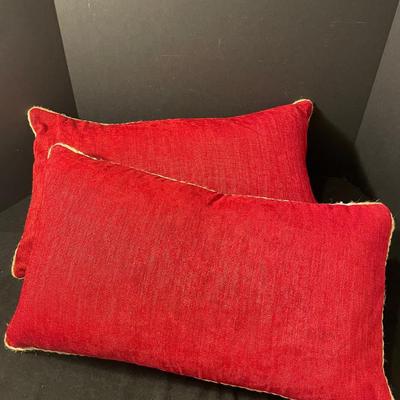 Lot 176. Basket and Pair of Red Pillows