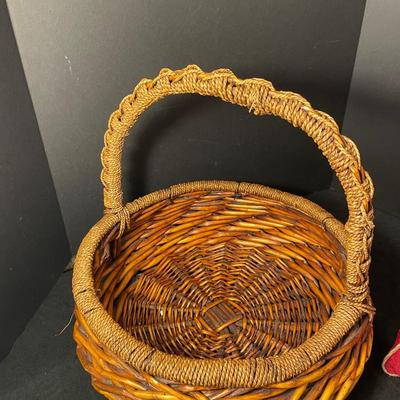 Lot 176. Basket and Pair of Red Pillows