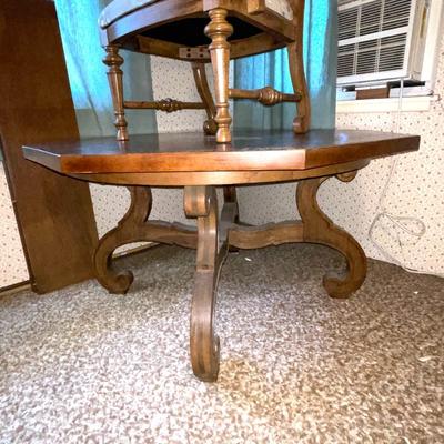 LOT 85  VINTAGE DREXEL "ESPERANTO" GAME TABLE PAIRED W/DREXEL "VELERO" ARMCHAIRS