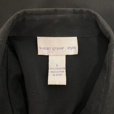 SUSAN GRAVER STYLE - CLASSIC WOMENâ€™S BUTTON UP - SIZE L